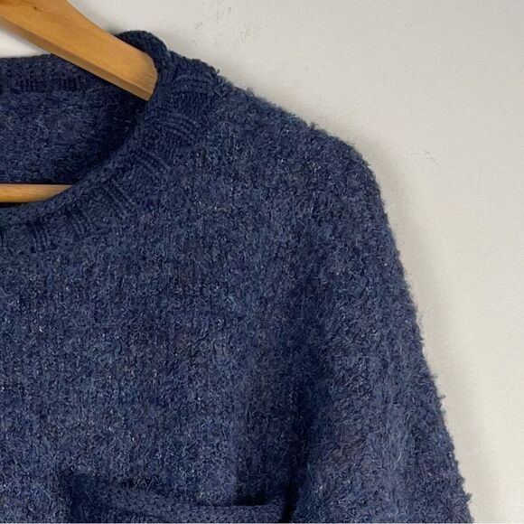 ANA Heathered Blue‎ Boxy Fit Cropped Sweater Size L NEW Crewneck Long Sleeves - Picture 6 of 10